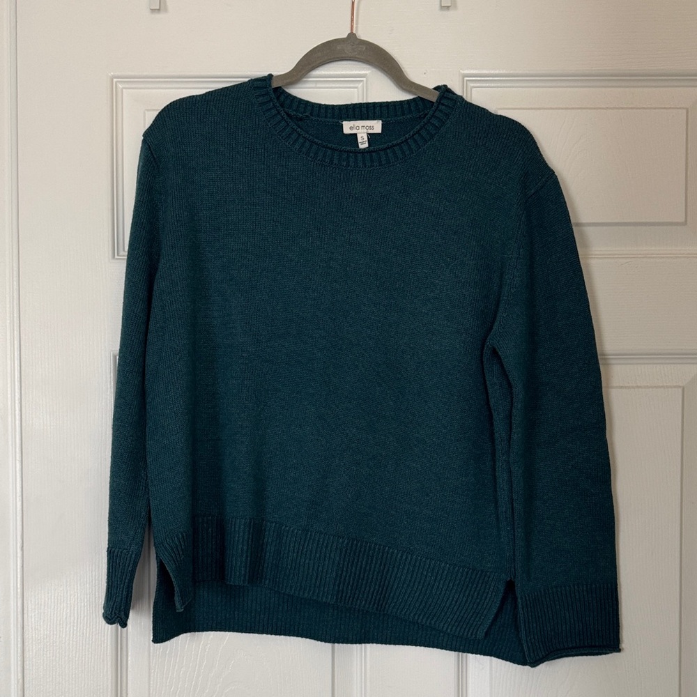 Ella Moss Teal Crew Neck Sweater